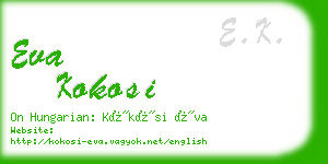 eva kokosi business card